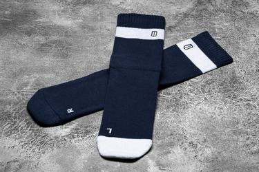 Nobull Crew Men's Socks Navy White | Australia (HB4895)